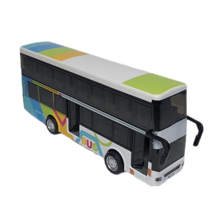 ماشین فلزی یدینگ «اتوبوس دو طبقه کارتونی» YD631 Yeading Toys Cartoon Bus Metal double-decker bus YD631